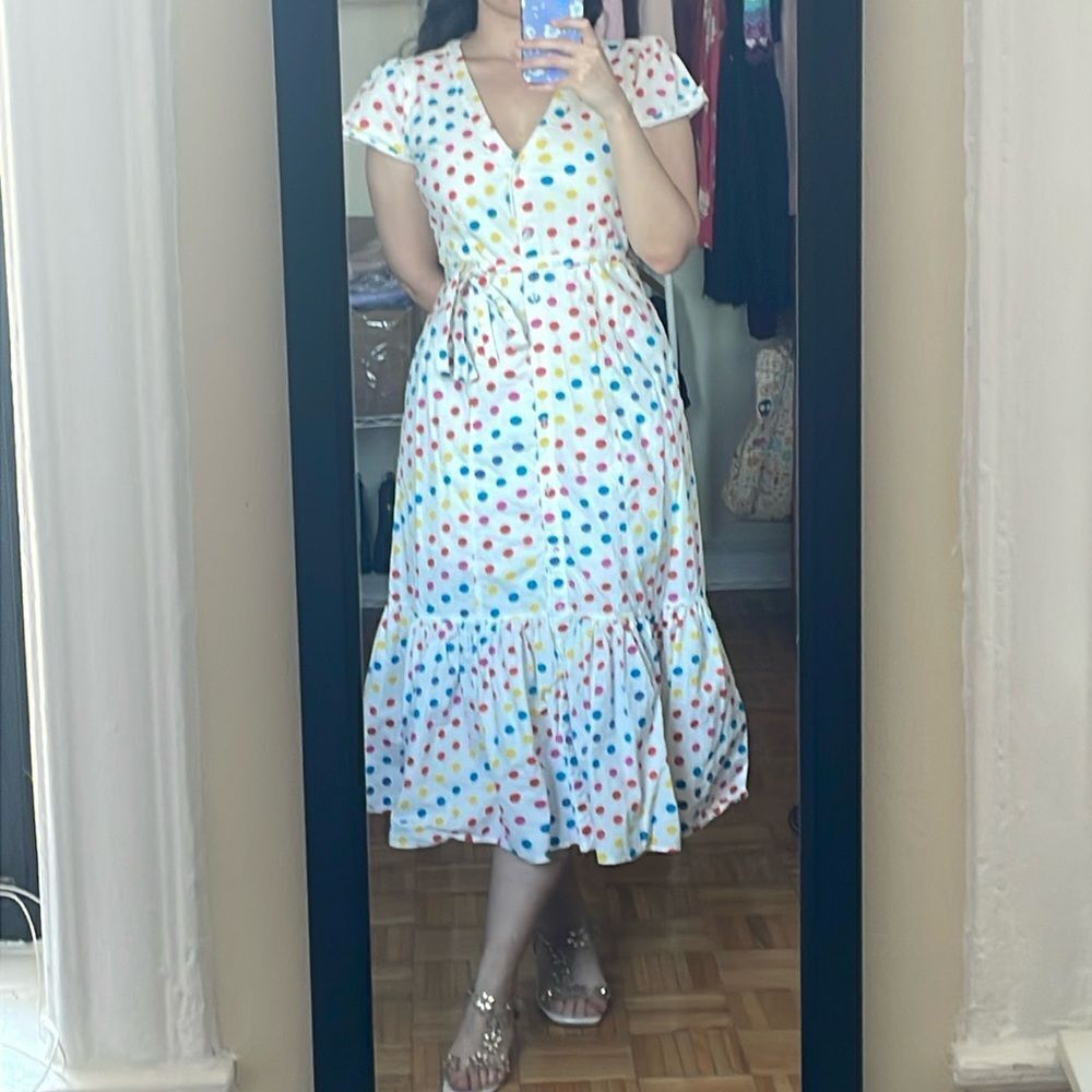 Color me Courtney rainbow dipping dot Minnie dress polka dot maxi peplum skirt